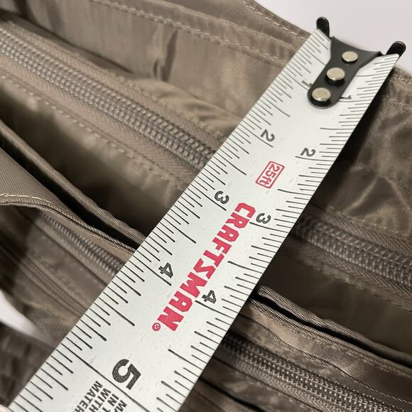 LUG Streetcar East/West Shoulder Crossbody Bag Purse in Gray Quilted Divider - Picture 12 of 13